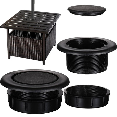 accessories for umbrella hole in patio table UpinFun Ring Plug Cap Set Outdoor Parasol Table Hole Cover Insert Pole Replacement Stabilizer Parts Black : Patio, Lawn & Garden it provides reliable durability for every outdoor gathering. Patio Table Umbrella Hole Ring