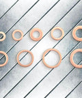 Rock Solid 200 Piece Copper Flat Washers Gasket Set M5 M6 M8 M10 M12 M14 OD 9 To 18 mm for Car and Home Repair That Get The Job Done Without Any Hassle for Real Men and Women Handling Daily Maintenance Tasks across the Country, copper flat washers in assorted sizes