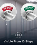 ADA Compliant Privacy Lock With One Touch Push Button Lever For Single Egress, left handed, In-Use and Vacant indicators