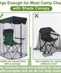 63 Inch Mosquito Net Cover For Canopy Chair With Waterproof Roof And Opening Zipper Heavy Duty Bug Barrier Mesh For Fishing Camping Outdoor Chairs Excludes Chair Fits Most Single Person Canopies installed on right chair, not suitable on left.