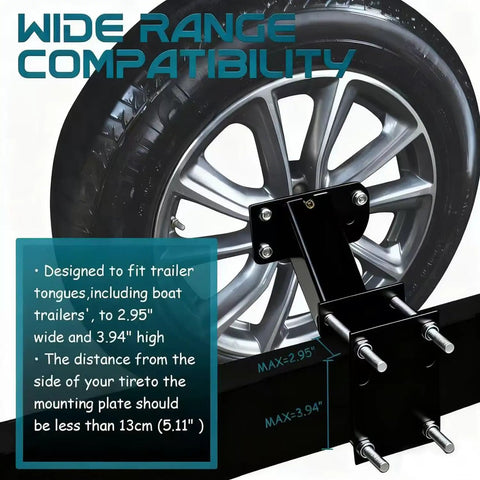 Trail Ready Spare Tire Carrier Mount Bracket For Trailers, Heavy Duty 120 Lb Capacity, fits wheel with bolt pattern diagram