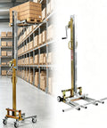 Handy Portable Mobile Lifting Stacker With Winch Tool For Cabinet Installation And Heavy Load Support Up To 176Lbs in warehouse.