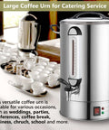 Heavy Duty 24L Commercial Coffee Urn With Quick Brew Dispenser For Catering And Events, 160 Cup Capacity Stainless Steel