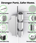 Diagram of Heavy Duty Home Security Door Lock With Non Spring Flip Design showing components and features on a white background