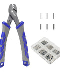 6.5 Inch Crimping Pliers For Single Barrel Crimpers With 300 Sleeves And A Lanyard Included XW41 with storage box