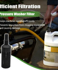Pressure Washer Detergent Filter Replacement For One Quarter Inch And Three Eighth Inch Soap Injection Hoses shown with machinery and container