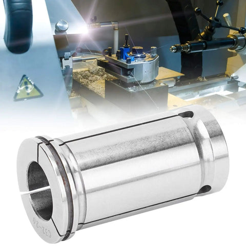 Straight Shank Collet C32 20 For CNC Router And Lathe Tools with chamfered inner hole, shown in machining environment