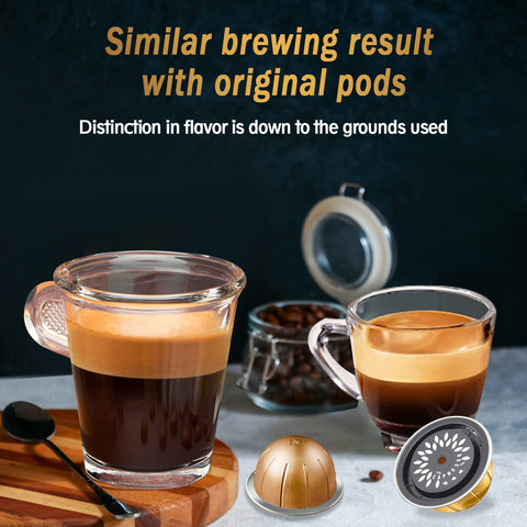Reusable Nespresso Vertuoline Capsule Lids, Food Grade Silicone Caps That Fit All Pod Sizes, 3 Pack with coffee setup
