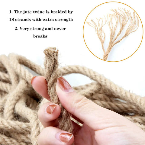Heavy Duty Natural Jute Twine Rope 164 Ft 10 mm Thick For DIY Projects And Garden Decor Do It Yourself Crafting Burlap Cord Pro Grade Ideal For Cat Scratcher Projects And Gift Wrapping