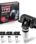 Preprogrammed 315Mhz TPMS Tire Pressure Monitoring System Sensors 4Pc Set Direct Fit For Gm Oe 13581558 with sensors and packaging.