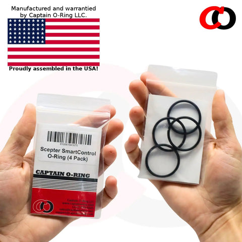 Replacement O Rings For Scepter SmartControl Gas Can Spout 4 Pack Keep Your Gas Can Sealed Tight Leaks Fixed For Gas Diesel Kerosene And Utility Cans Today. black O-rings in clear plastic bag, 4-pack