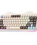 Killer 75 Percent Wireless Mechanical Keyboard With Cute Cake Theme And Compact Layout Featuring Smooth Choco And Candy Switches For A Sweet Gaming Setup And Dope Desk Vibes, top view showing colorful keys.