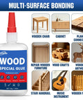 Bulletproof Wood Glue For Furniture Repair Fast Acting Adhesive For Cracks And Splits on various wooden surfaces and crafts.