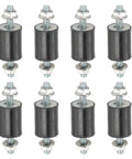 M6 Rubber Isolator Mounts Eight Pack Anti Vibration Dampers For Motors Air Compressors And Engines 56mm Tall 20x20mm Base M6 Thread Lock Nuts Included Heavy Duty Vibration Dampening, eight mounts