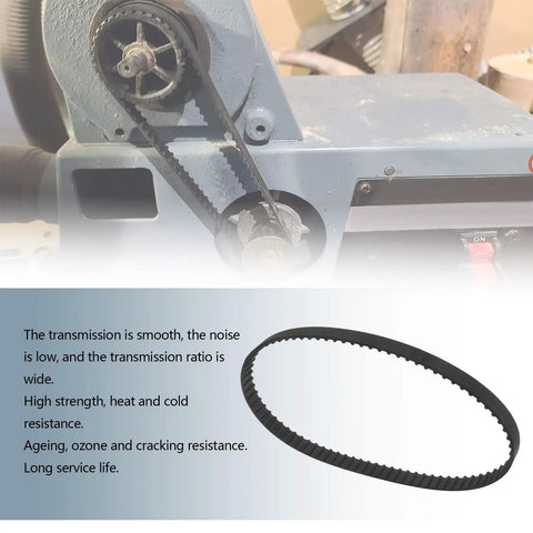 Two Pack 160XL037 Timing Belts 50 Tooth 10mm Wide 406mm Perimeter Cogged Rubber Drive Belt shown with machine application