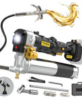 Cordless Grease Gun 12000 PSI With 2 In 1 Rotating Handle And 16.4 Inch Hose, DeWalt 20V MAX Battery Compatible, 4 Couplers