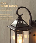 Solid Copper Dusk To Dawn Outdoor Wall Light With Clear Beveled Glass In Oil Rubbed Bronze, 18.5 Inch Exterior Wall Sconce