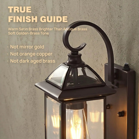Solid Copper Dusk To Dawn Outdoor Wall Light With Clear Beveled Glass In Oil Rubbed Bronze, 18.5 Inch Exterior Wall Sconce