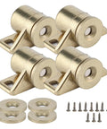 Antique Gold Zinc Alloy Magnetic Door Catch Set 4 Pack Cabinet Hardware Keeps Doors Shut Tight for Cabinets Wardrobes Closets