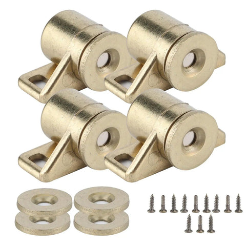 Antique Gold Zinc Alloy Magnetic Door Catch Set 4 Pack Cabinet Hardware Keeps Doors Shut Tight for Cabinets Wardrobes Closets