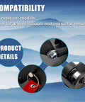 Universal Passenger Side Dual Brake Pedal Conversion Kit details showing compatibility and hardware close-ups.