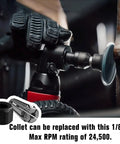 One Eighth Inch Collet And Nut Assembly Replacement Part For OEM 2485 20 2486 20 shown with power drill in use