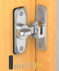 Installed 90 And 180 Degree Barn Door Lock Built Tough Sliding Gate Latch For Privacy On Garden Bathroom Fence Shed Zinc Alloy Silver