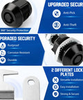 2 Pack Black Toolbox Locks With Keys Tubular Cam Locks Keyed Alike Hook Cam Replacement Locks rustproof and durable features