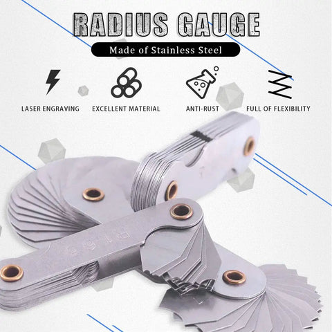 4 Pack Radius Gauge Set R0.3 To 1.5 mm R1 To 6.5 mm R7 To 14.5 mm R15 To 25 mm Stainless Steel Fillet Gauges For Tool And Die Makers