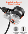 Beefed Up 130 Amp Spool Gun For Lincoln Magnum 100SG K2532-1 showing drive roll with V-groove and copper cable