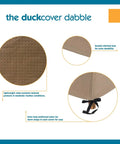 Features of Water Resistant Square Patio Ottoman And Side Table Cover For 30 Inch Furniture Protects Outdoor Furniture From Sun Rain Dust And Dirt Lightweight Durable Material With Ultrasonically Welded Seams 1 Year Warranty including double stitched hem and tie-down straps.