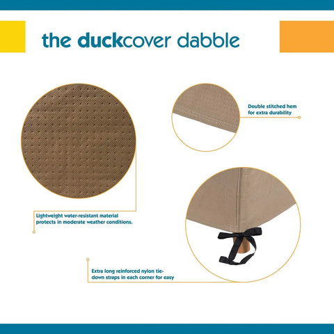 Features of Water Resistant Square Patio Ottoman And Side Table Cover For 30 Inch Furniture Protects Outdoor Furniture From Sun Rain Dust And Dirt Lightweight Durable Material With Ultrasonically Welded Seams 1 Year Warranty including double stitched hem and tie-down straps.