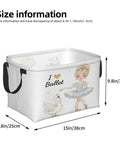 Rectangular Waterproof Fabric Storage Basket Featuring A Snazzy Printed Design, 15x9.8 inches, ideal for organizing ballet toys.