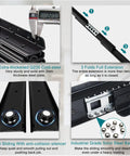 Undermount Heavy Duty Drawer Slides Full Extension Bottom Mounted 16 24 32 40 Inch, cold-steel, solid steel balls