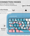 Premium Sixty Five Percent Wireless Mechanical Keyboard Featuring Slick Aluminum Body, Gasket Mount Feel, Hot Swappable Switches, Full Spectrum Rgb, Plus Dual Wireless And Usb C Input For Top Tier Pc Gaming Runs with connection modes