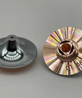 Close-up of 10Pcs D28 28mm Diameter High Speed Double Layer Laser Cutting Nozzle Set With Killer Prograde Purple Copper Construction And 1.8mm Orifice