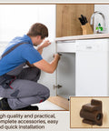 Installer using False Drawer Front Clips Set Dark Brown 8 Pieces With Screws Includes 4 Pairs of Drawer Front Clips for cabinet repair
