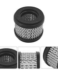 Oil Mist Filter Kit For Edwards Vacuum Pumps RV3 RV5 RV8 RV12 Two Stage Rotary Vane Pump Includes Oil Mist Element A22304198 And Odor Removal Filter A22304079 2 Pack, metal filter detail