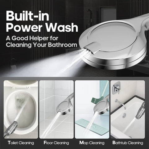 High Pressure Handheld Shower Head With 10 Modes And An Extra Long 80 Inch Stainless Steel Hose, Detachable
