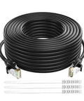 Cat6 Ethernet Cable 150 Ft Outdoor Indoor Snagless Round RJ45 Network Cable PoE Ready Ultra Flexible Tangle Free Patch Cord with ties