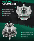 Two Front Wheel Bearing And Hub Assembly For Toyota Prius 2004 2005 2006 2007 2008 2009 5 Lug 1.5L Front Wheel Hub Replacement Kit With OE Style Fit And Durable Long Lasting Performance shown with dimensions and specifications