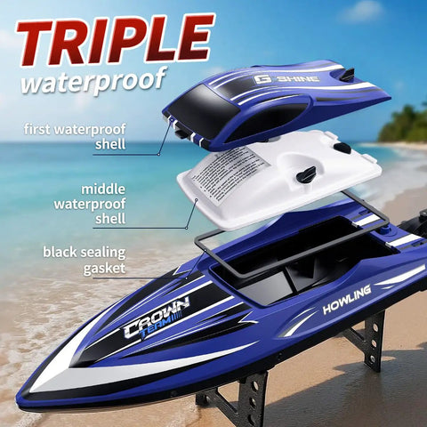 High Speed Remote Control Boat For Kids And Adults Two Point Four Gigahertz Controller LED Lights Auto Flip Water Cooling
