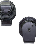Heavy Duty Front Motor Mount Set Of Two Pair For Nissan Frontier 3 3 V6 showing top and side views of black rubber mounts.