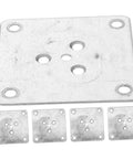 Rock Solid 25 Pack Furniture Leg Mounting Plates and Heavy-Duty Iron Brackets, sturdy zinc plated steel for stable furniture.
