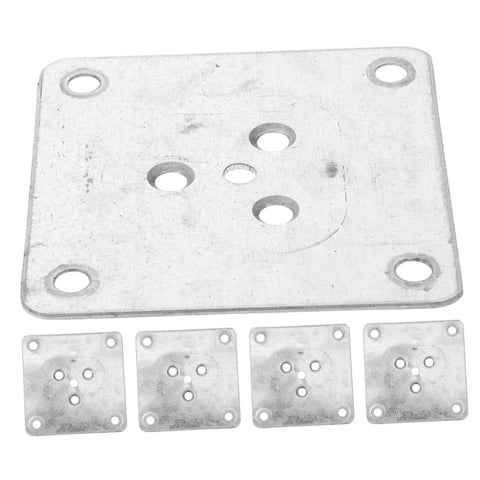 Rock Solid 25 Pack Furniture Leg Mounting Plates and Heavy-Duty Iron Brackets, sturdy zinc plated steel for stable furniture.