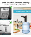 Comparison of USB Rechargeable Water Dispenser Pump For 5 Gallon Bottles with easy button operation and hygiene benefits.