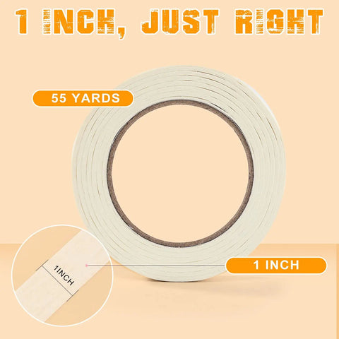 1 Inch Masking Tape Bulk Pack 20 Rolls Of White Beige Crepe Paper Tape With Strong Adhesive 55 Yards Each For Craft Projects