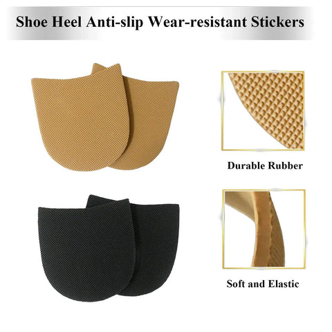 Two Pack Self Adhesive Rubber Heel Patches For Boots And Dress Shoes, Quick Heel Repair Kit To Extend Footwear Life shown