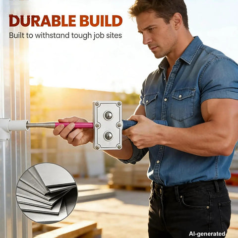 Professional Drill Powered Wire Puller And Feeder Tool Electrician Conduit Cabling Machine in use at a construction site.