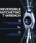 Close-up of Reversible Ratcheting T Handle Tap Wrench showing smooth action mechanism for auto technicians.